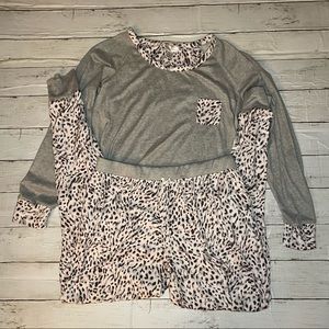 Cheetah pajama set size medium